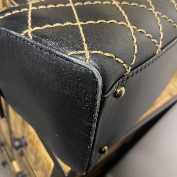 CHANEL Wild Stitch Calfskin Leather Handbag Zip Tote Purse - Picture 5 of 16